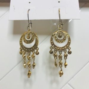 Vintage Style Gold Toned Chandelier Earrings